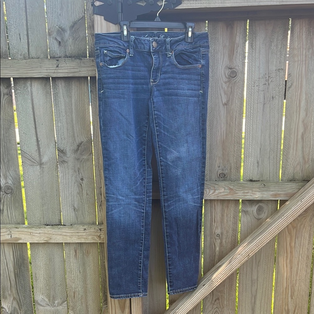 American Eagle Blue Skinny Jeans Rich Indigo Wash